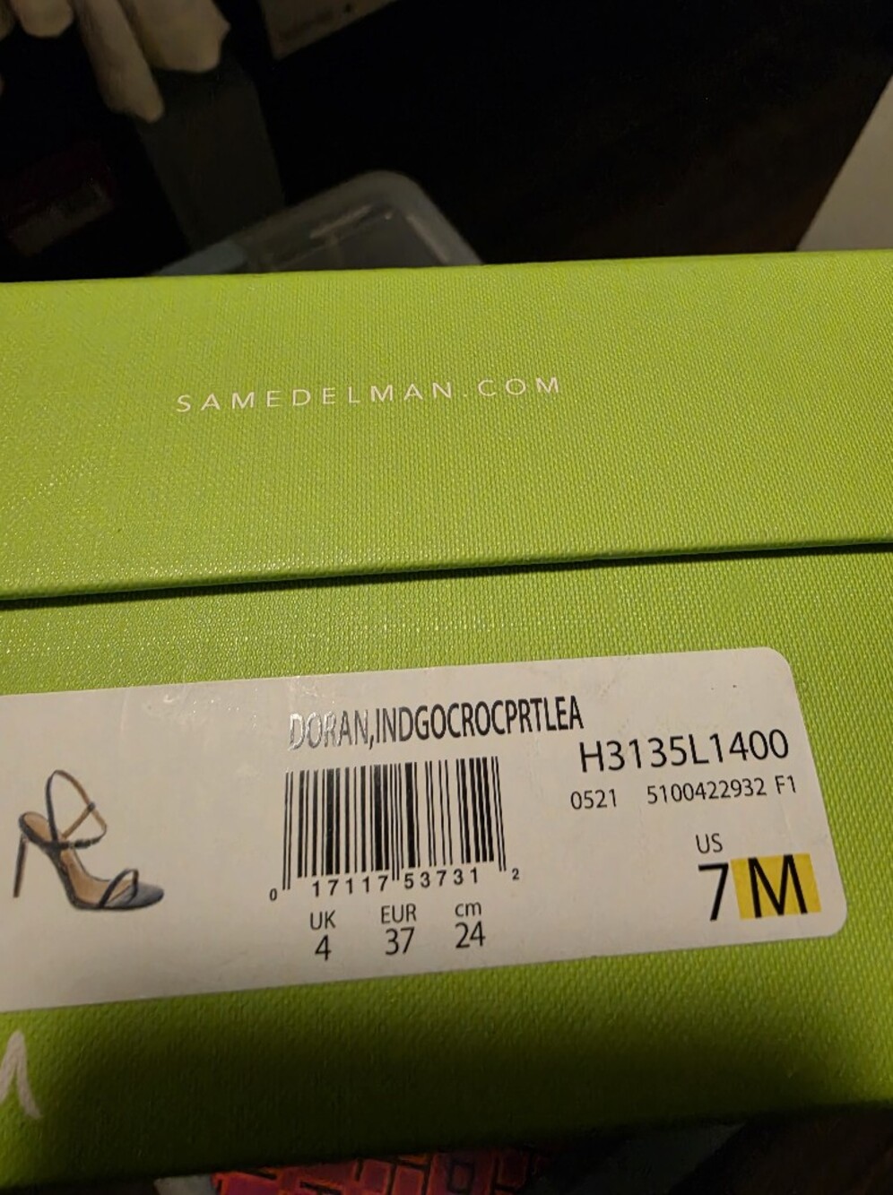 Sam Edelman Tourquois Crocodile T-Strap Heeled Sandal | Size 7 NWT - Picture 4 of 4